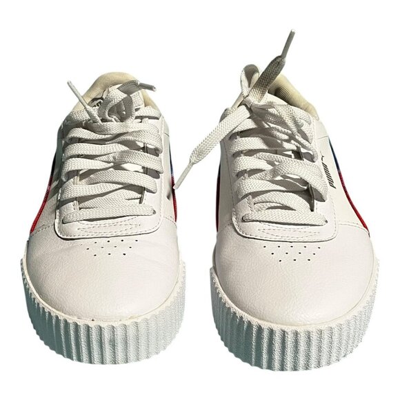 Puma Carina Tie Dye Women's Athletic Shoe White Rainbow Size 7.5 Tennis Sneakers - Picture 5 of 13